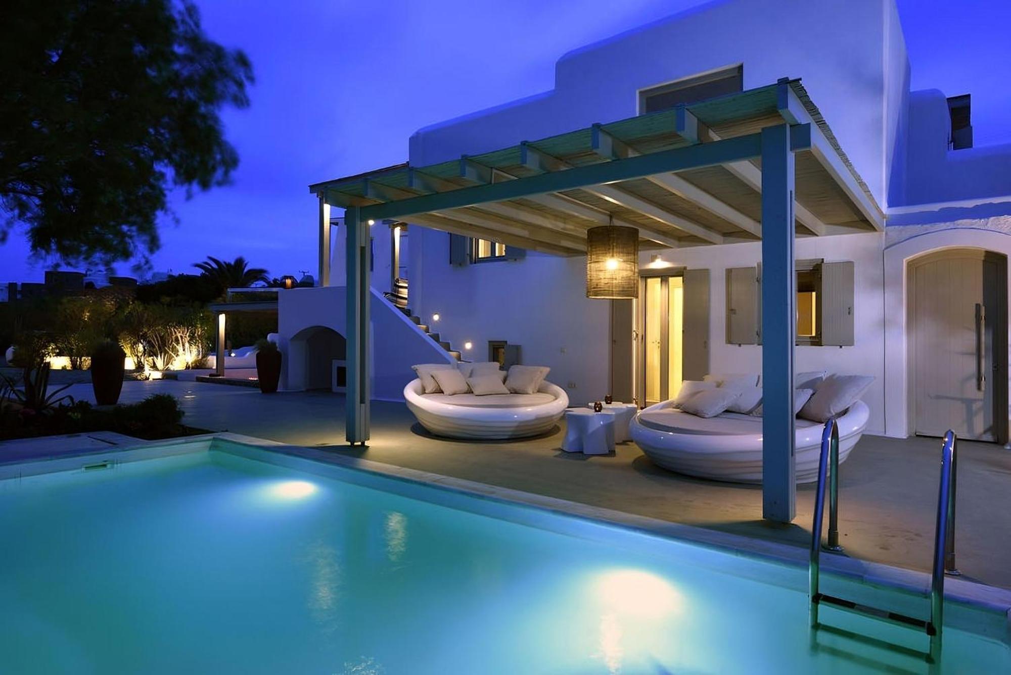 Villa Dafni 4Bed With Pool In Kalafatis Spilia Mykonos Town Bagian luar foto