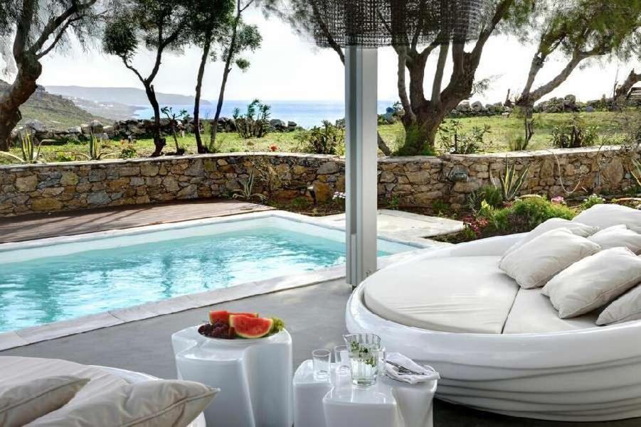Villa Dafni 4Bed With Pool In Kalafatis Spilia Mykonos Town Bagian luar foto